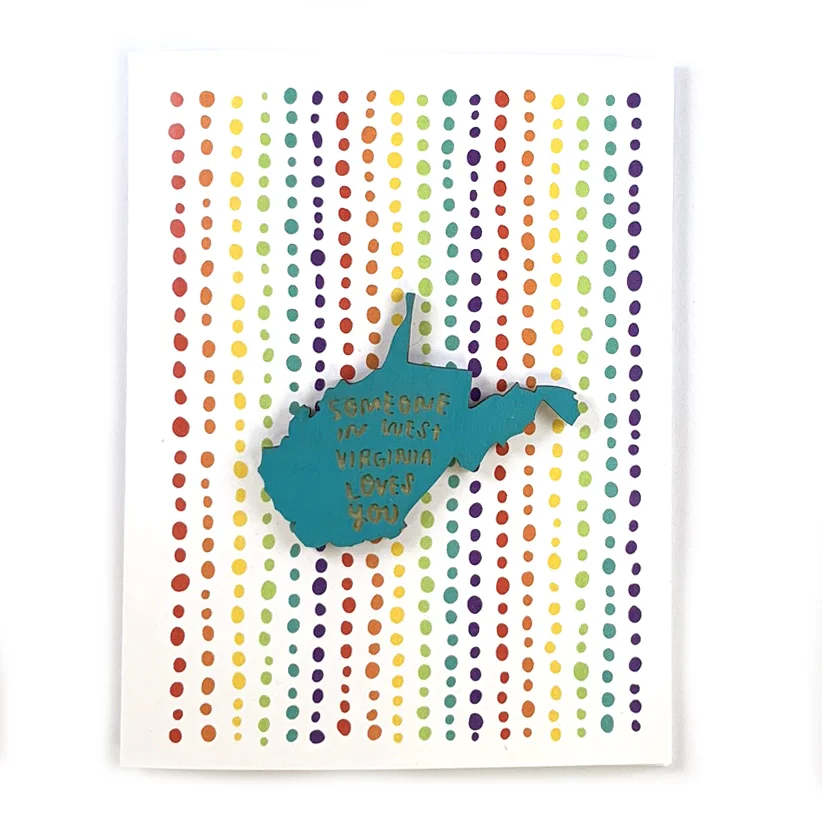 Pride Card with Someone in West Virginia Loves you Magnet