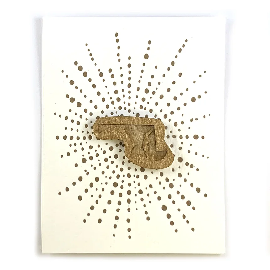 Letterpress Card with Mini Maryland Magnet