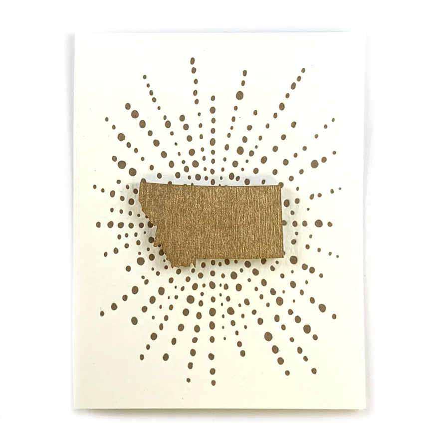 Letterpress Card with Mini Montana Magnet