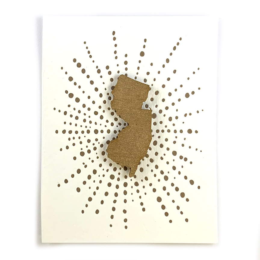 Letterpress Card with Mini New Jersey Magnet
