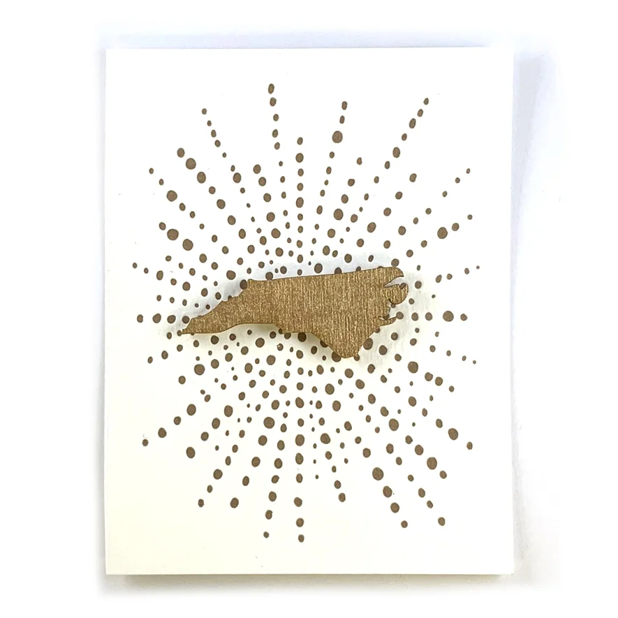 Letterpress Card with Mini North Carolina Magnet