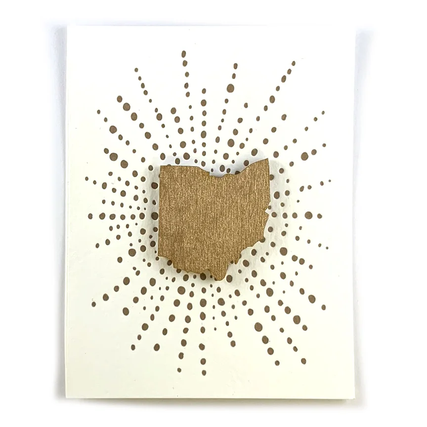 Letterpress Card with Mini Ohio Magnet