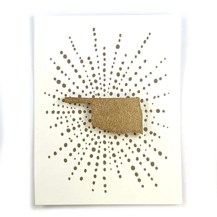 Letterpress Card with Mini Oklahoma Magnet