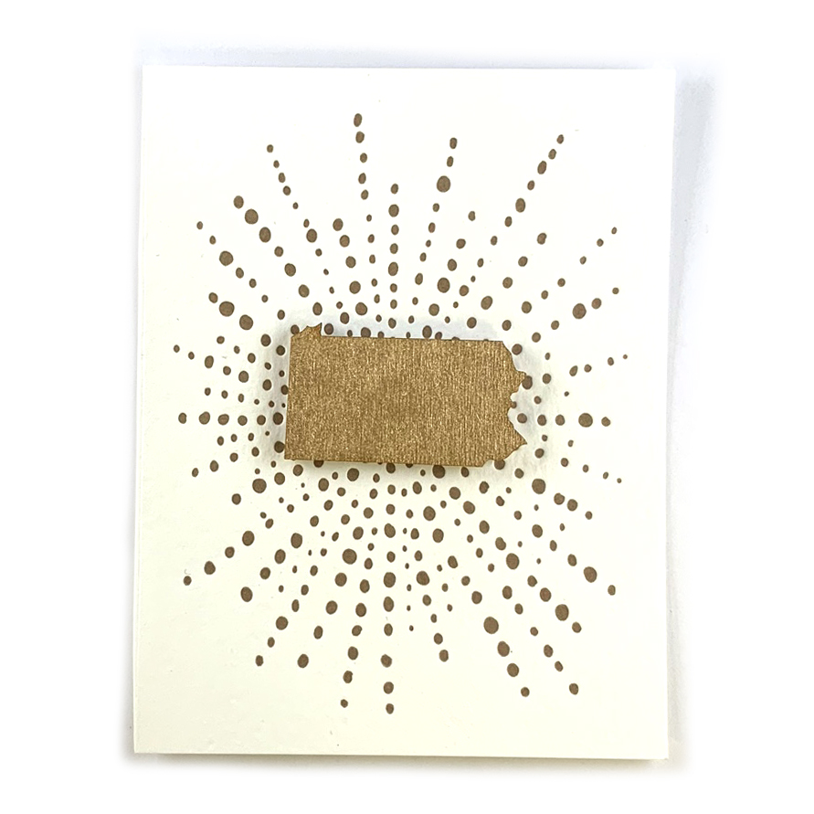 Letterpress Card with Mini Pennsylvania Magnet