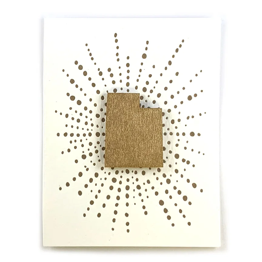 Letterpress Card with Mini Utah Magnet