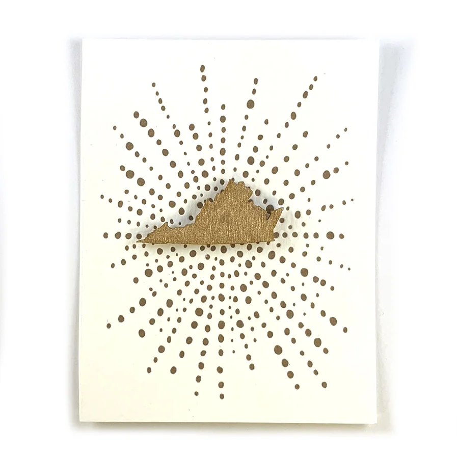 Letterpress Card with Mini Virginia Magnet