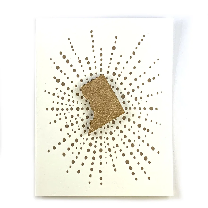 Letterpress Card with Mini Washington D.C. Magnet