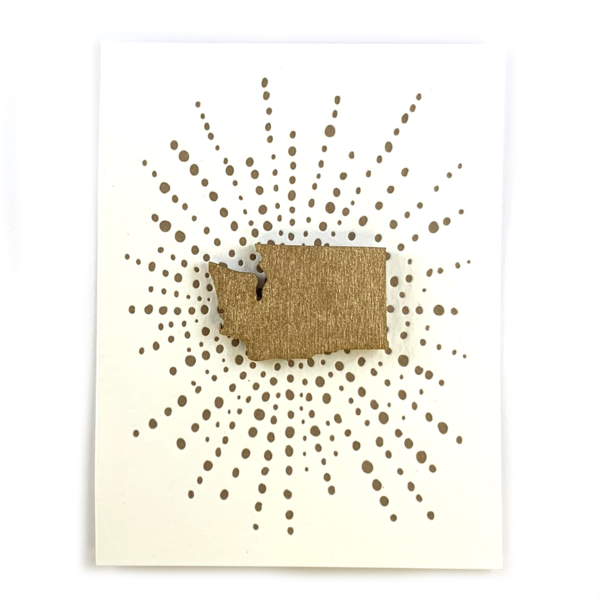 Letterpress Card with Mini Washington Magnet