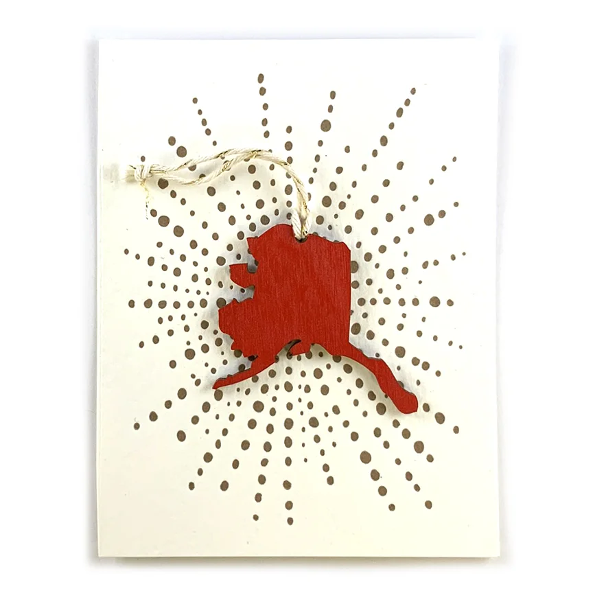 Letterpress Card with Mini Alaska Ornament