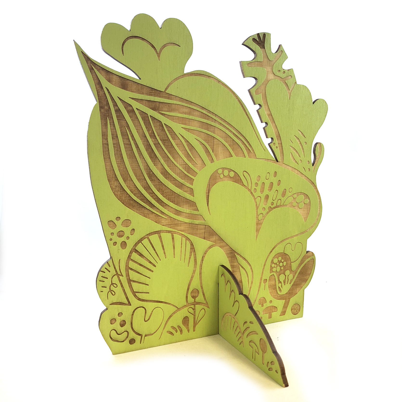 “Mod Garden” designed by Meg Hunt Light green, whimsy, it’s own little world