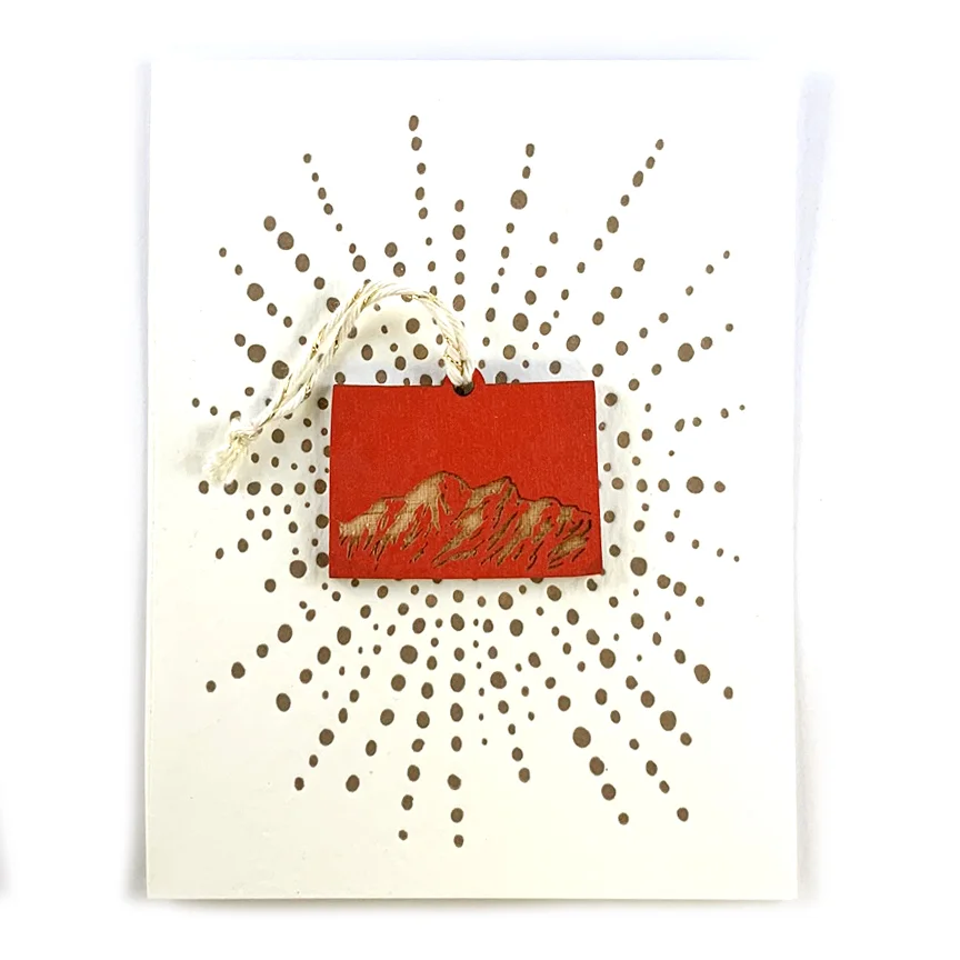 Letterpress Card with Mini Colorado Ornament