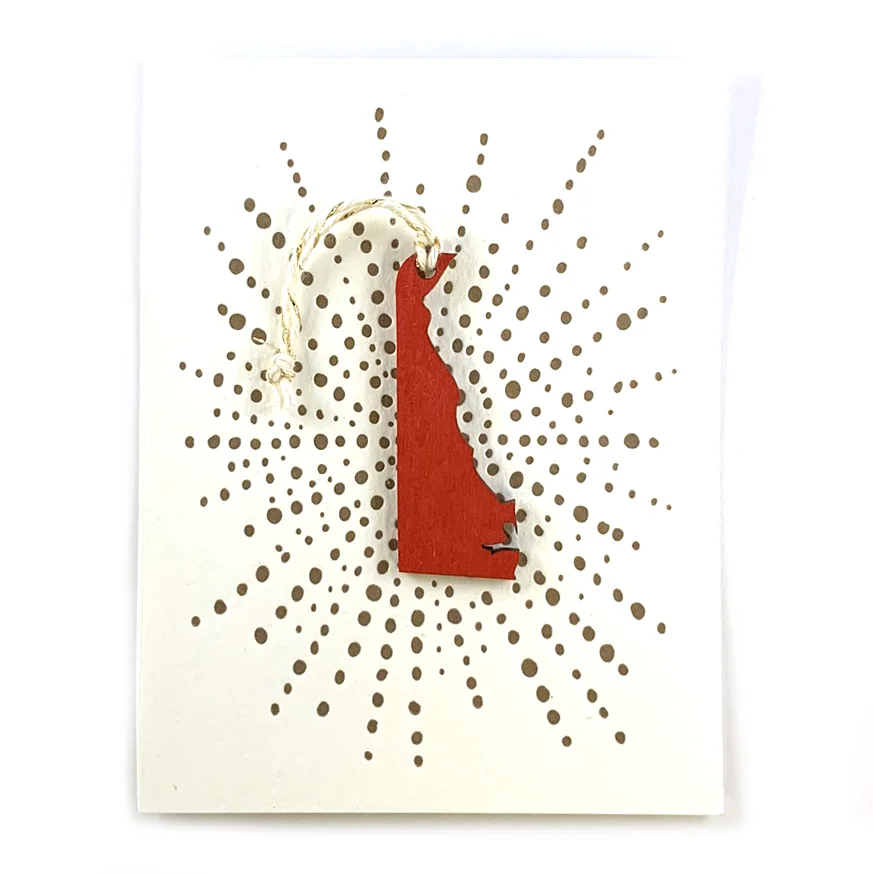 Letterpress Card with Mini Delaware Ornament