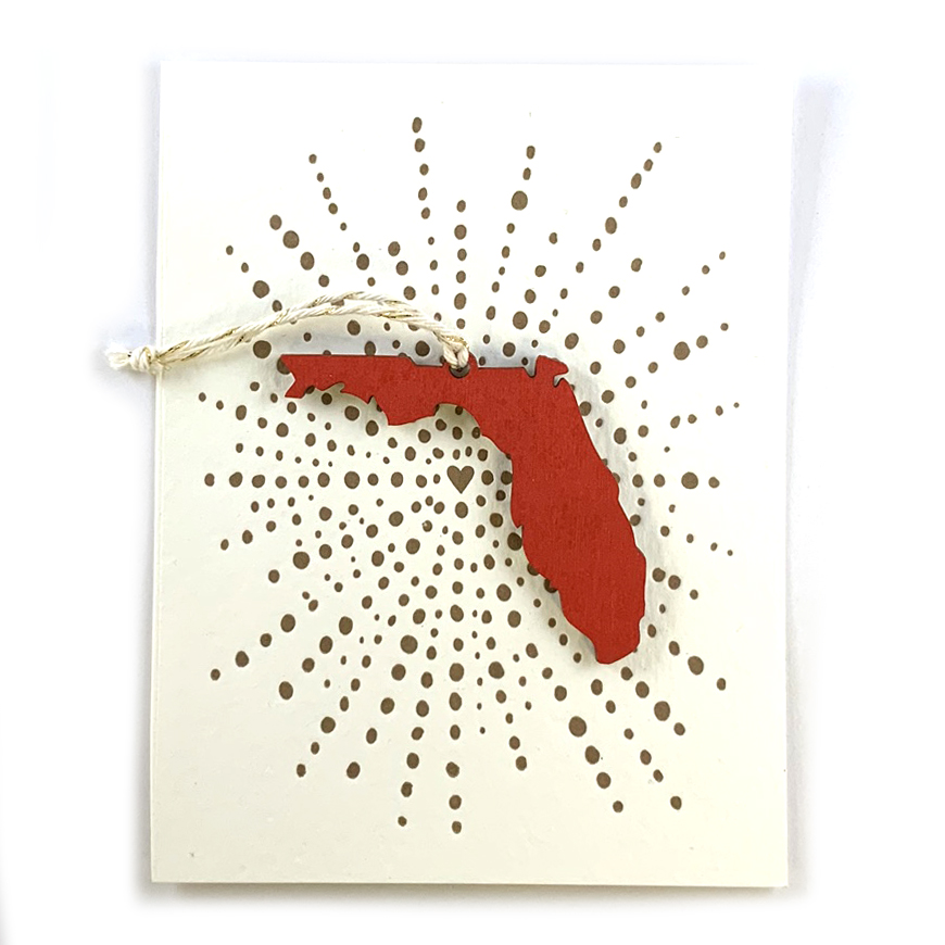 Letterpress Card with Mini Florida Ornament