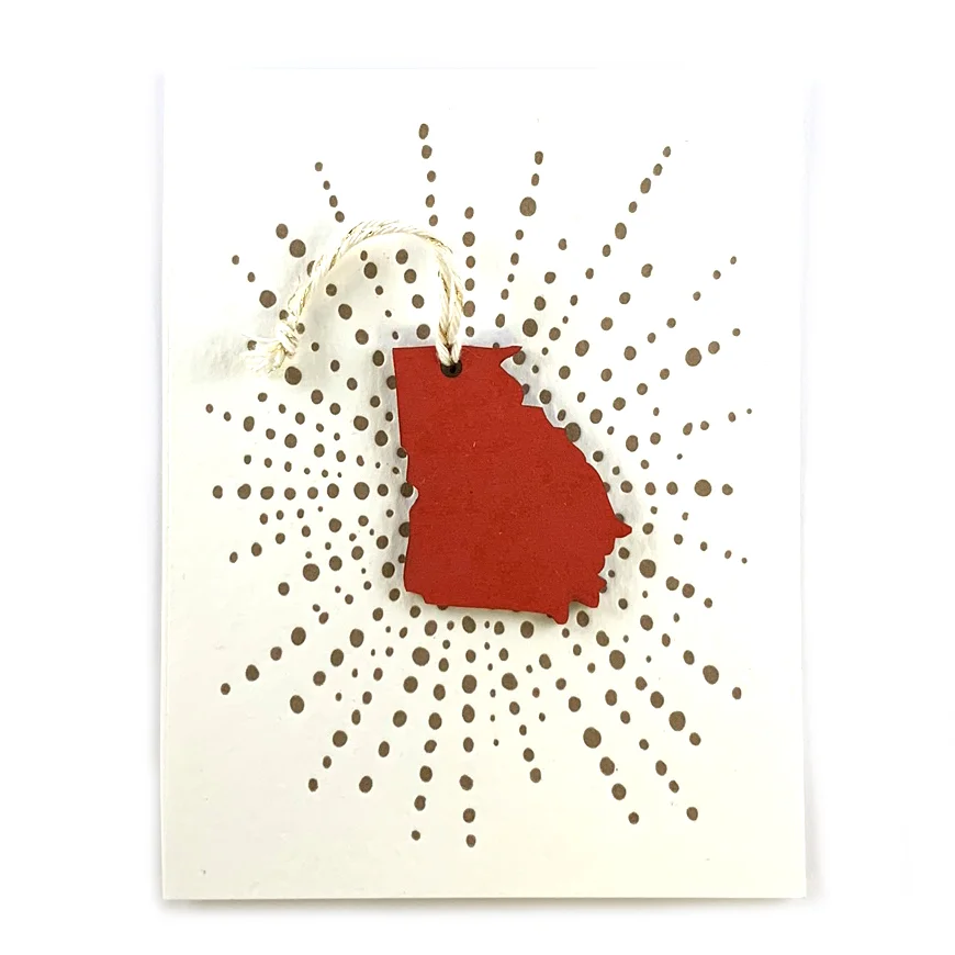Letterpress Card with Mini Georgia Ornament
