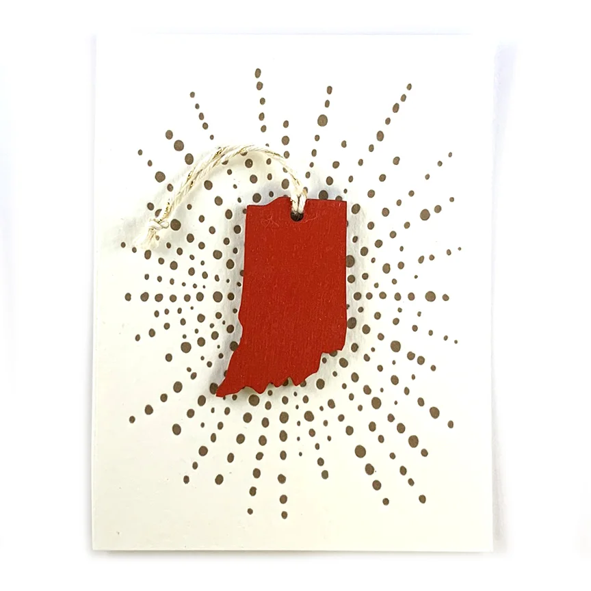 Letterpress Card with Mini Indiana Ornament