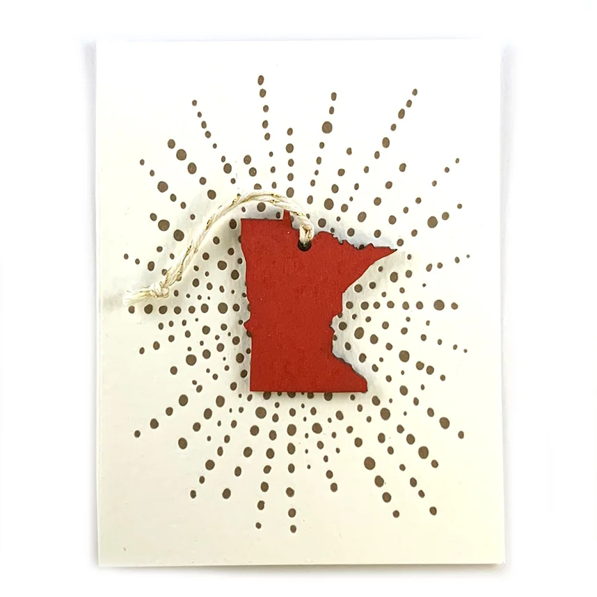 Letterpress Card with Mini Minnesota Ornament