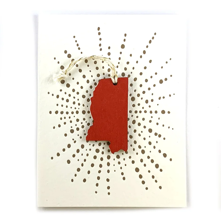 Letterpress Card with Mini Mississippi Ornament