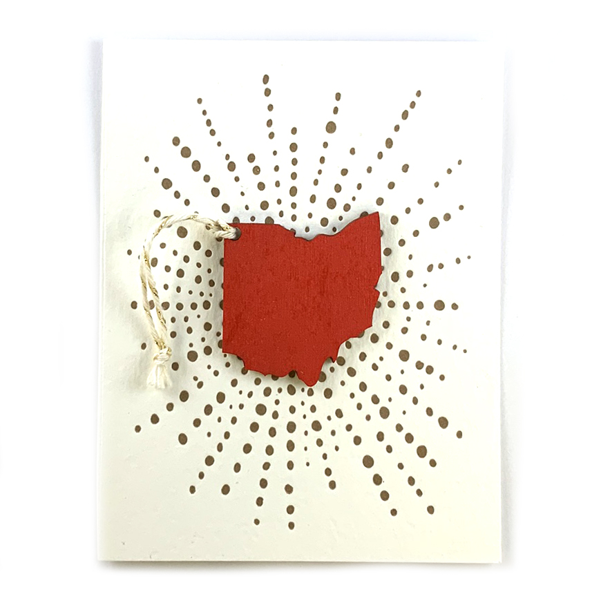 Letterpress Card with Mini Ohio Ornament