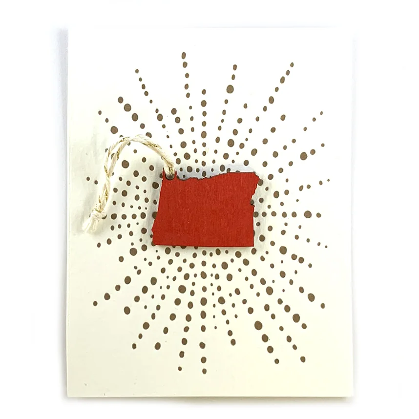 Letterpress Card with Mini Oregon Ornament