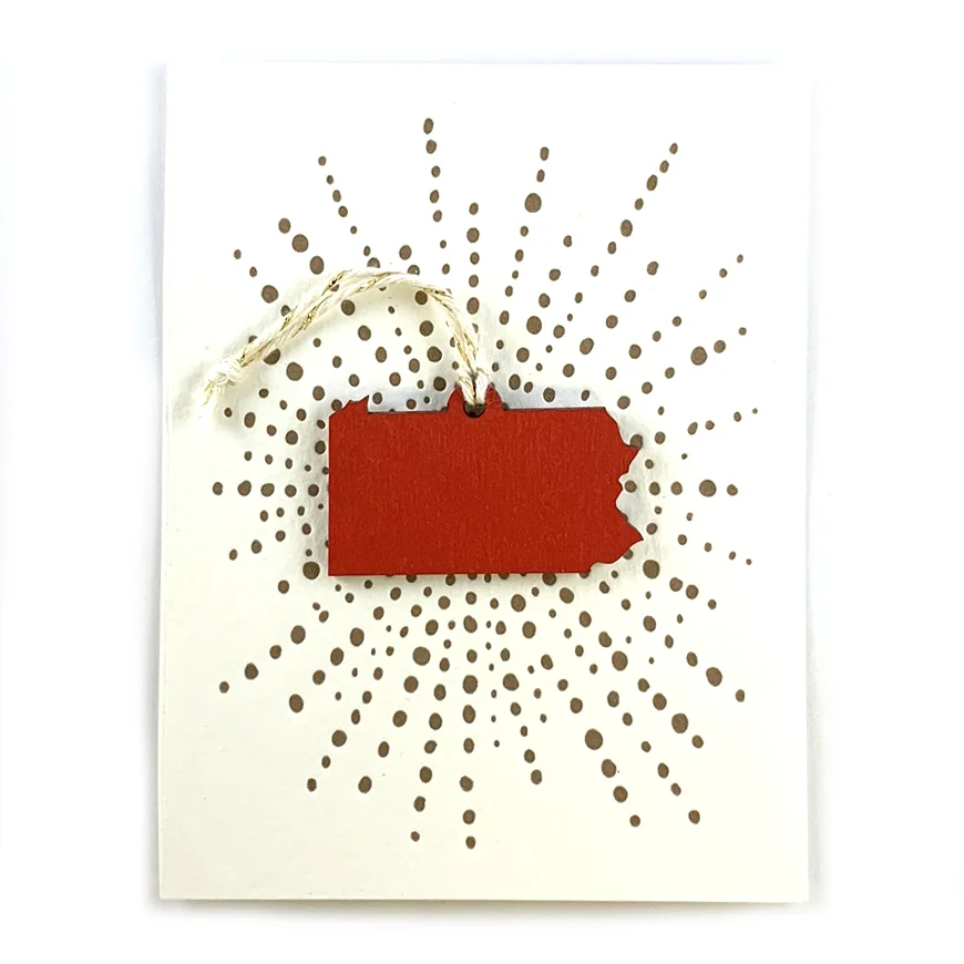 Letterpress Card with Mini Pennsylvania Ornament