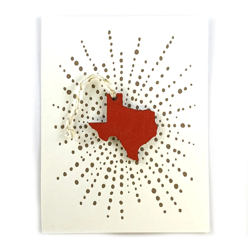 Letterpress Card with Mini Texas Ornament