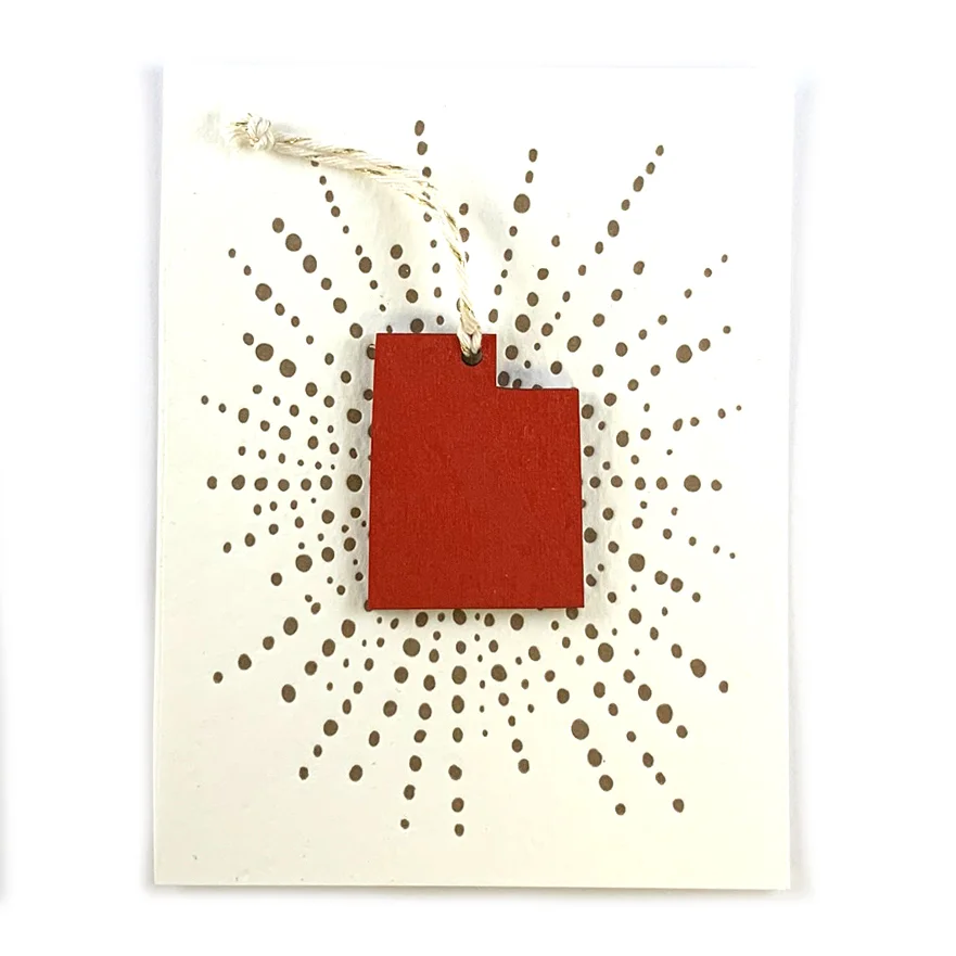 Letterpress Card with Mini Utah Ornament