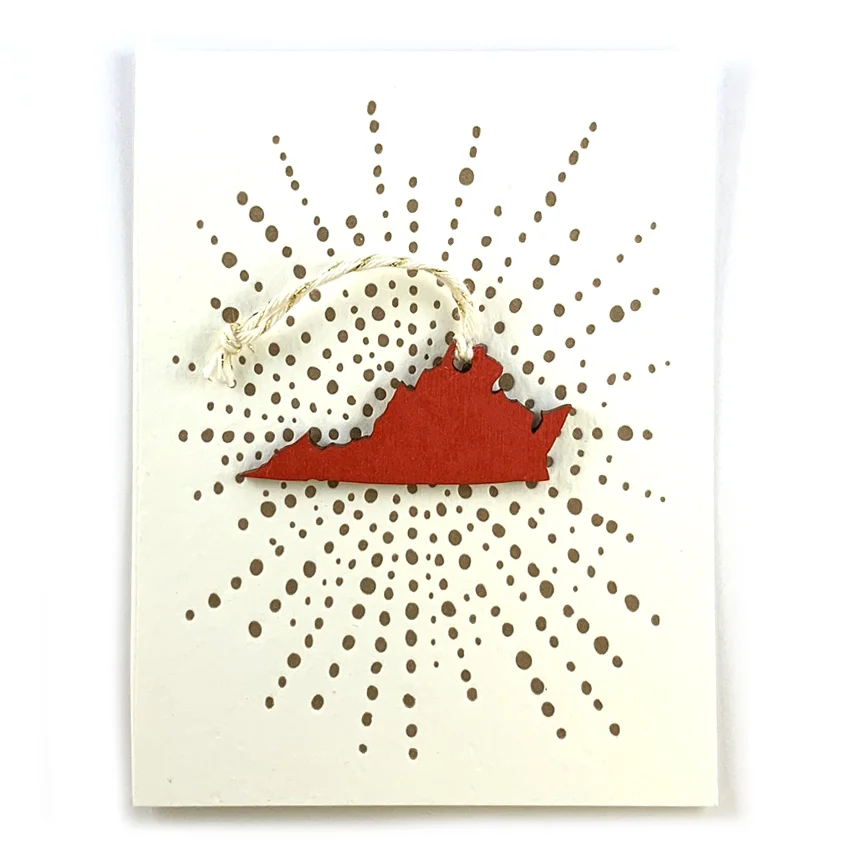 Letterpress Card with Mini Virginia Ornament