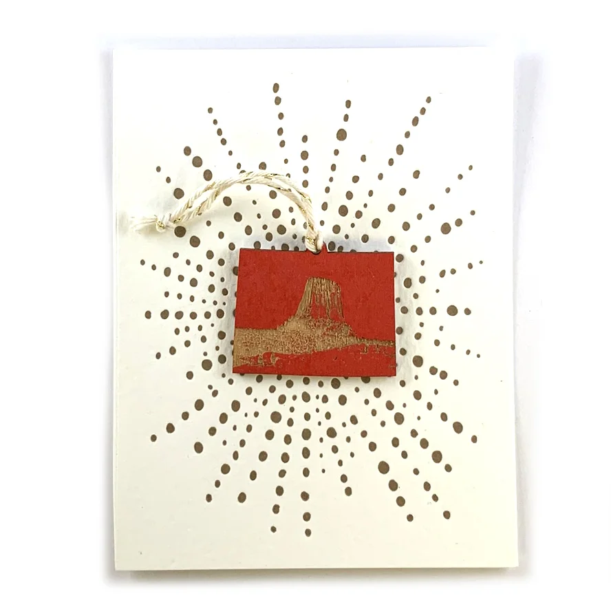 Letterpress Card with Mini Wyoming Ornament