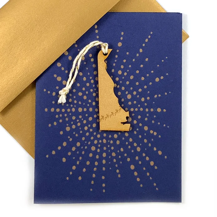 Letterpress Card with Mini Delaware Reindeer Ornament