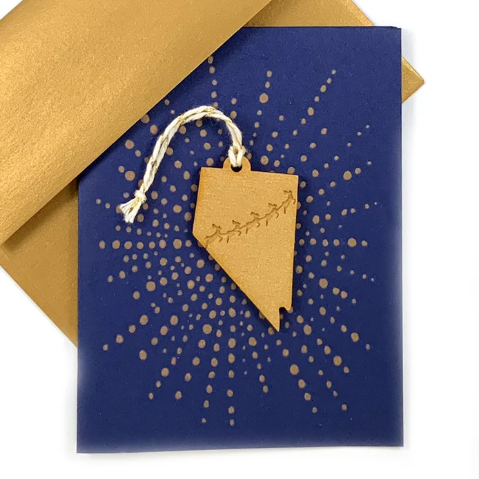 Letterpress Card with Mini Nevada Reindeer Ornament