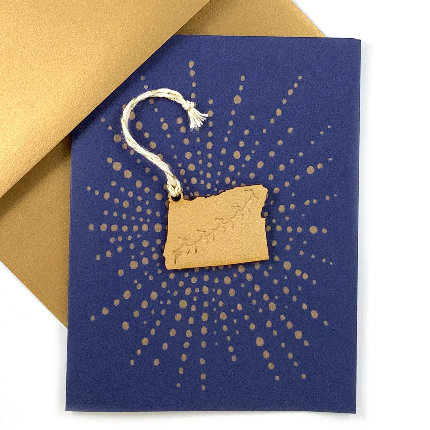 Letterpress Card with Mini Oregon Reindeer Ornament