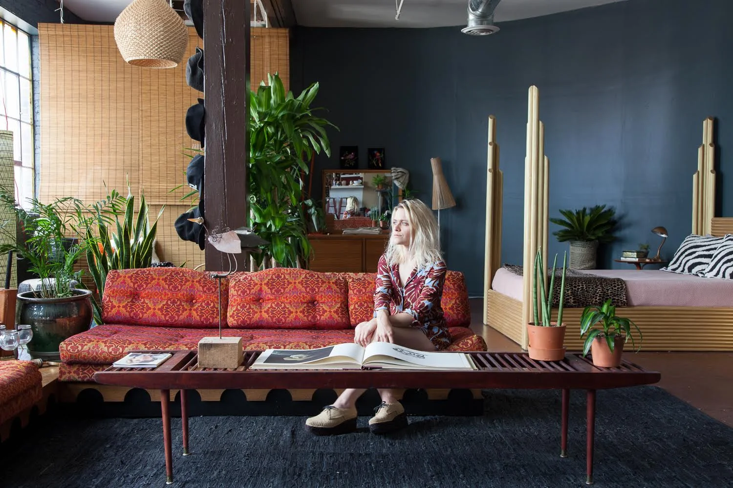 Savannah Yarborough in her studio apartment in downtown Nashville. All photos by Caroline Allison .