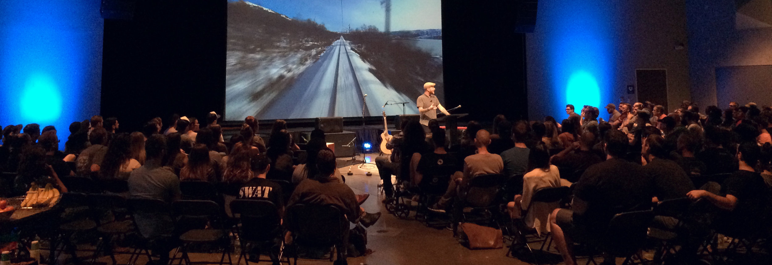 Aaron Ivey teaching at the Austin Stone Worship Collective on Saturday.