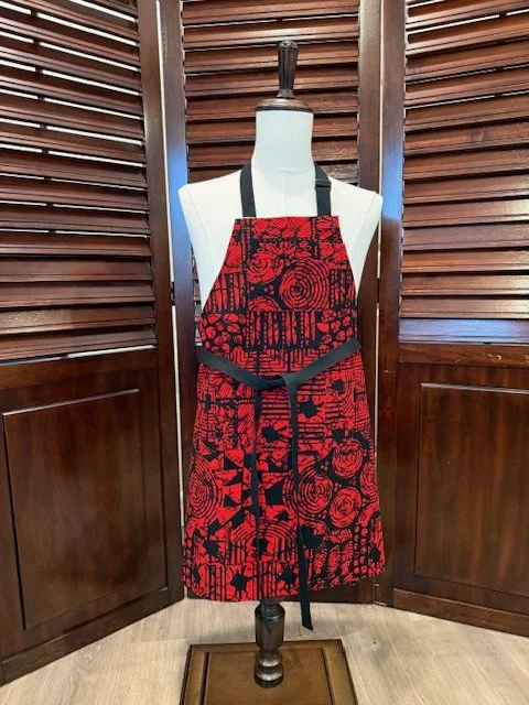 Red and Black Adult Ethnic Touch Apron