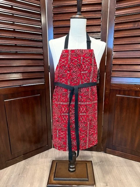 Red and Black Adult Ethnic Touch Apron