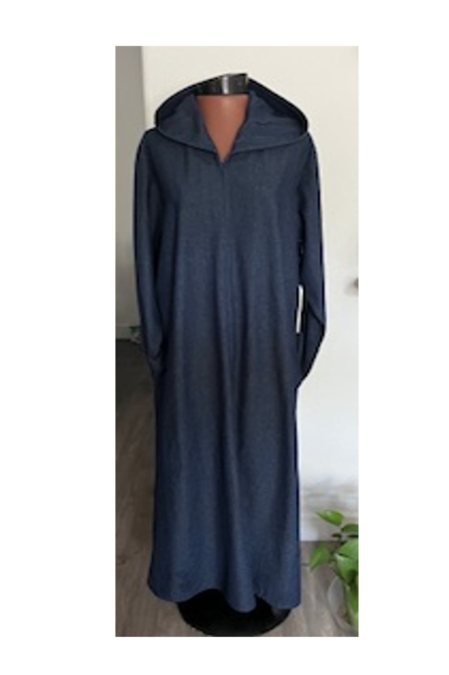 Denim Cover Coat with Hood