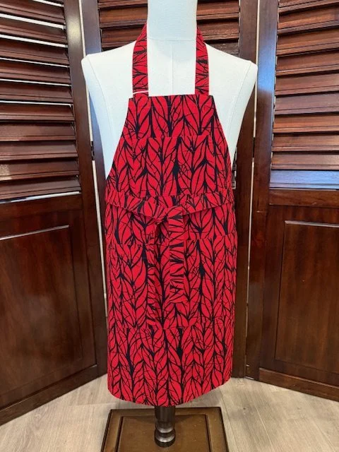 Red and Black Adult Ethnic Touch Apron