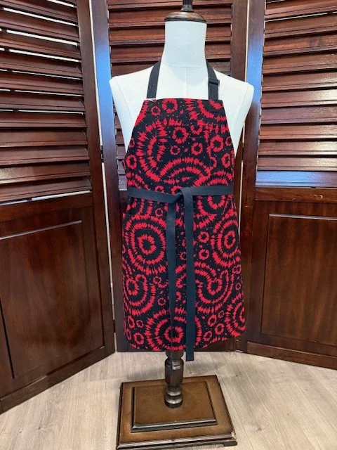 Red and Black Adult Ethnic Touch Apron