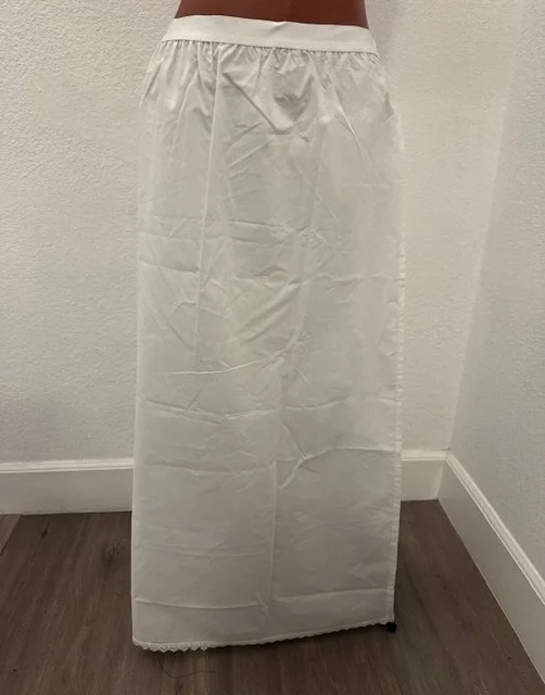 Women's Long White Cotton Half-Slip