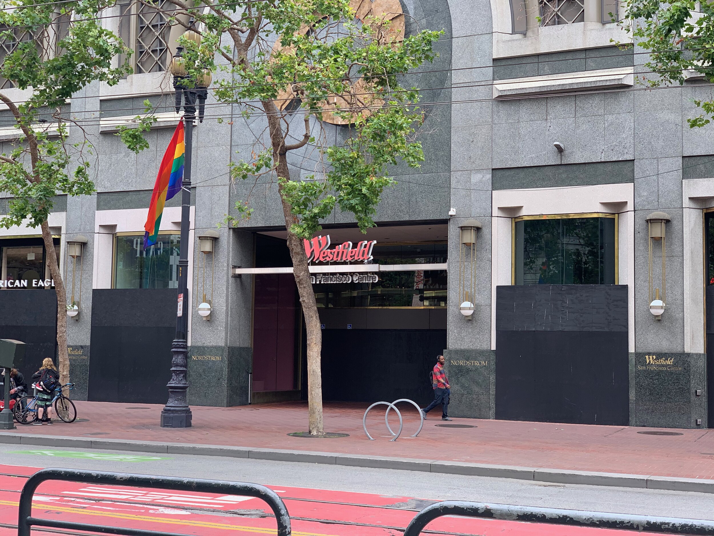  Westfield mall boarded up after a fire was set inside the previous night.   June 31, 2020 