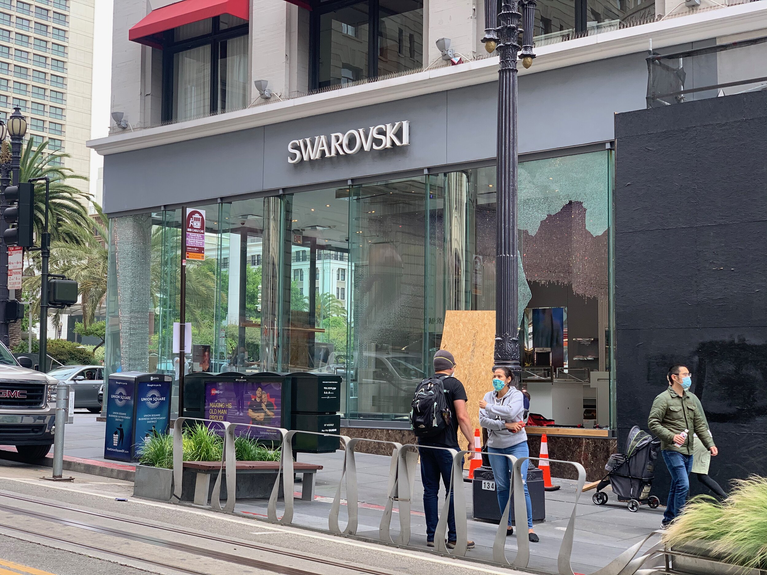  Swarovski morning after looting at Union Square.  June 31, 2020 
