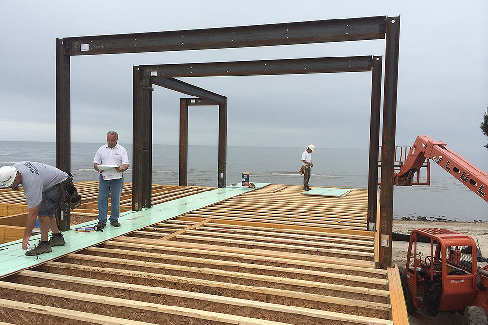 Warmboard-S installs over joist on this ocean-front property.