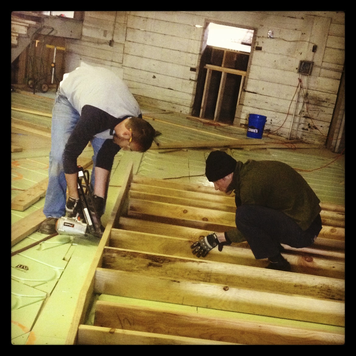 Framing up the interior.