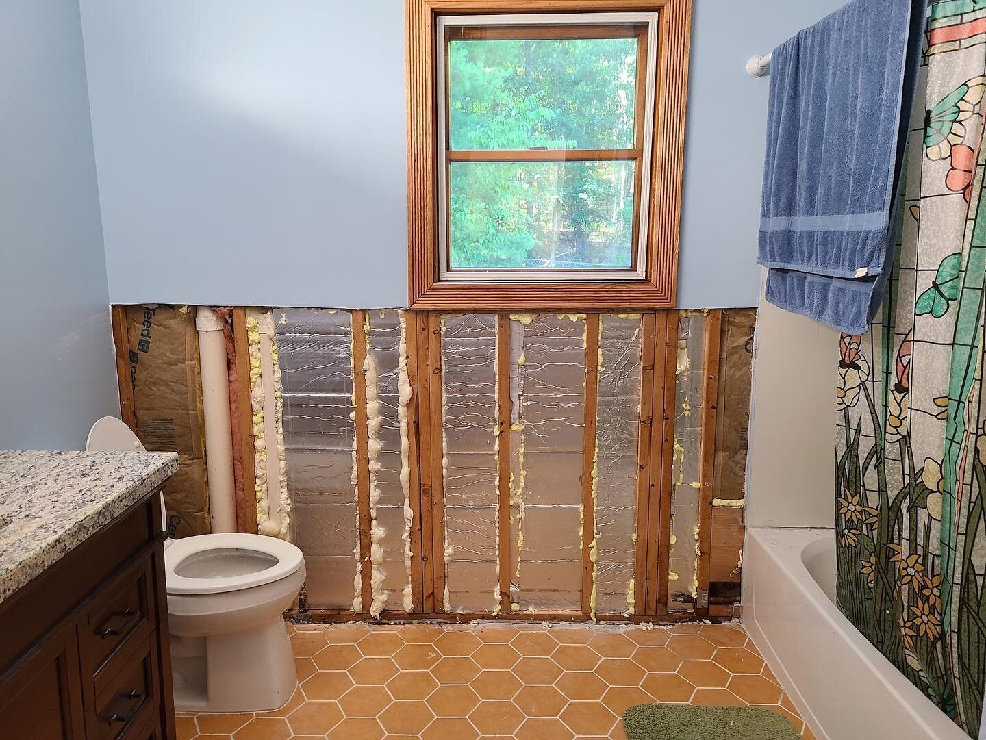 Warmboard-S wall installation and tile application progression. #bathroomremodel #tile #tiledesign #tilestyle #remodel #radiantheat #construction #renovation