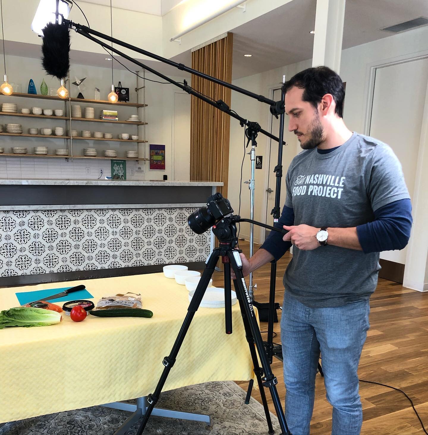 We got to do some educational cooking videos through a project at @vanderbiltu over the weekend. Thanks @thenashvillefoodproject for hosting us (and for the cool t-shirts!)