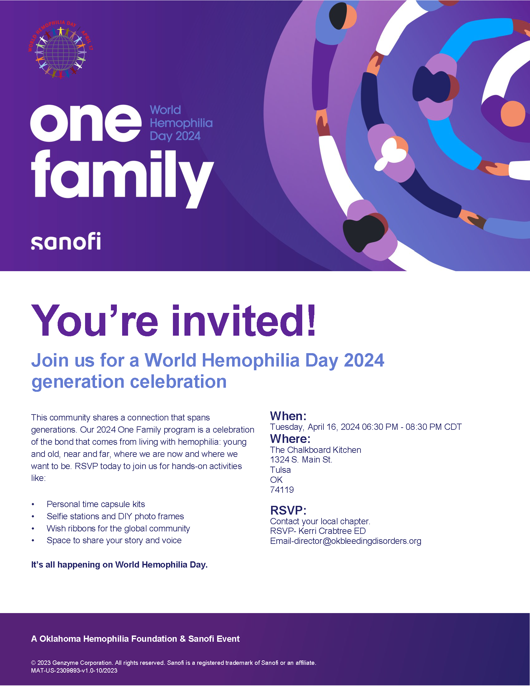 Community Dinner sponsored by Sanofi &amp; Superior Biologics - Oklahoma City