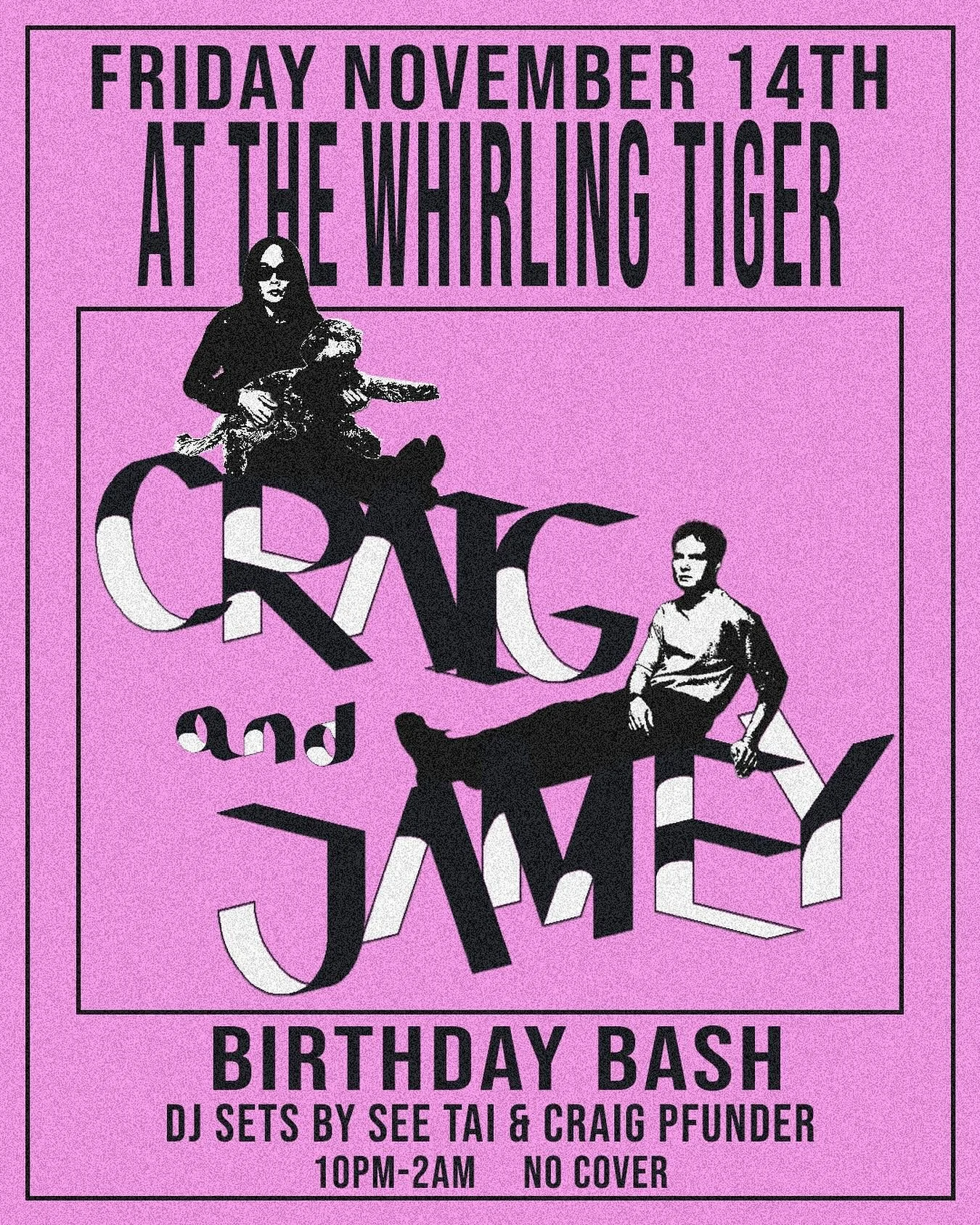 It&rsquo;s my birthday on the 13th and @vhsorbeta Craig&rsquo;s on the 14th, so we&rsquo;re throwing ourselves a party on Friday at @whirlingtiger and you&rsquo;re all invited! We&rsquo;ll both be DJing throughout the night and we&rsquo;d love to see