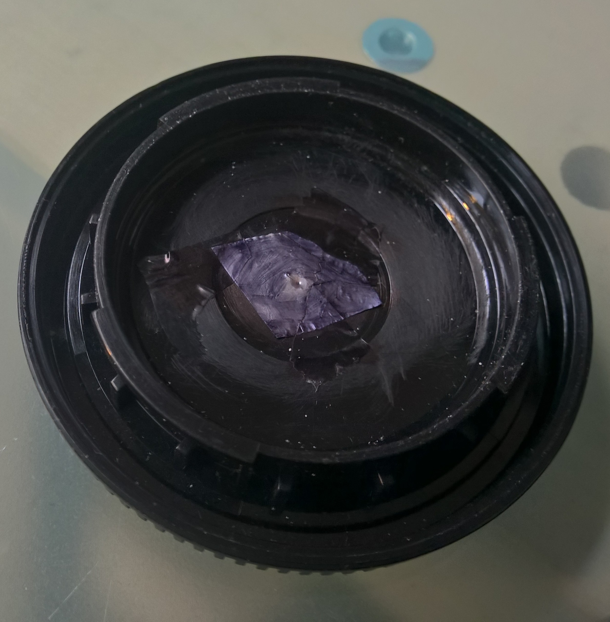 Pinhole created using a extra DSLR body cap. Yup, That's foil with tape over it.