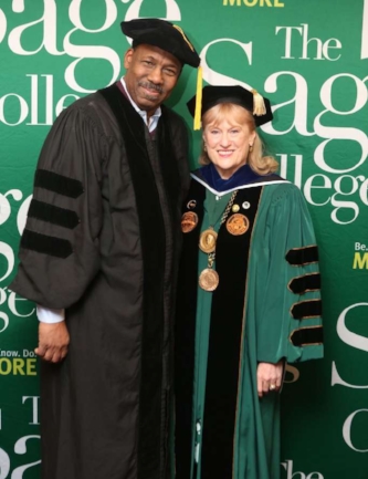 Fred Miller and Sage College President Susan C. Scrimshaw