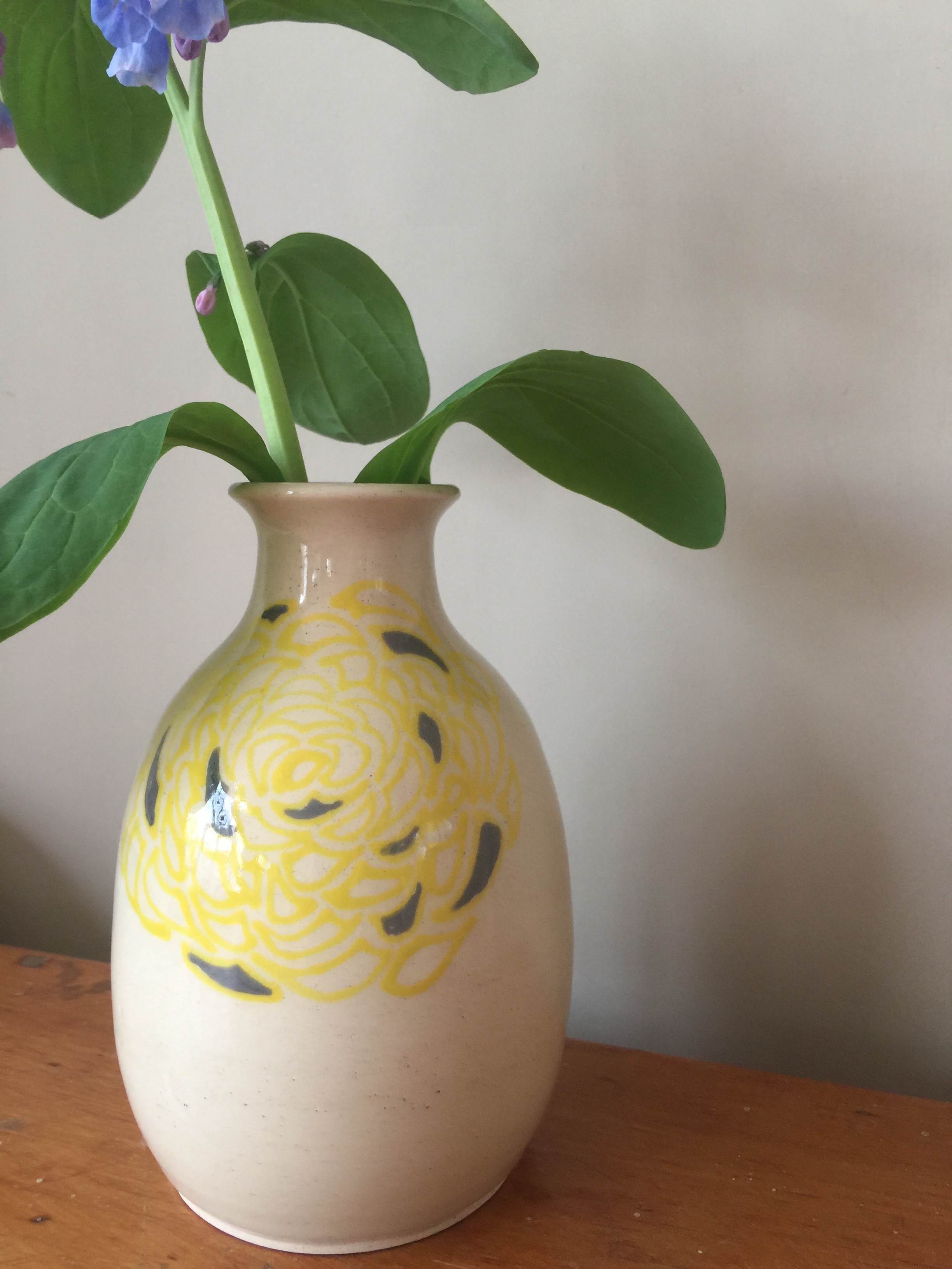 small vase with underglaze design
